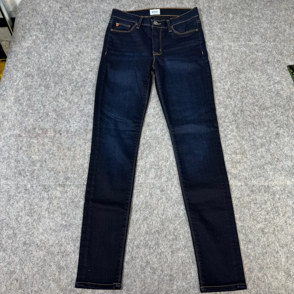 Hudson Nico Midrise Super Skinny Jeans Dark Indigo WM407DED Size 27 Womens - Picture 2 of 13